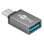 Goobay 56621 Adaptador USB-C a USB-A 3.2 Gen 1, Conector Macho USB-C > Hembra USB 3.0, 5 Gbps, Color Gris