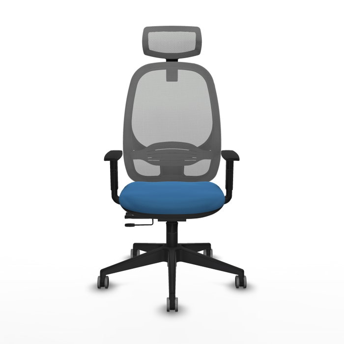 PIQUERAS Y CRESPO Silla de oficina Cilanco con mecanismo Sincro/Traslack Azul claro y Gris