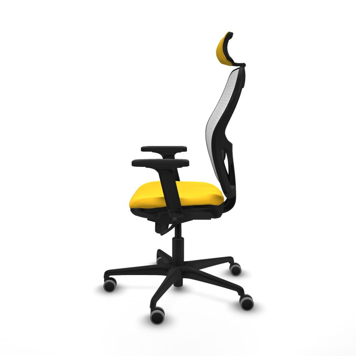 PIQUERAS Y CRESPO Silla de oficina Jorquera con mecanismo Sincro, Amarillo y Blanco