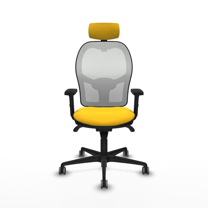 PIQUERAS Y CRESPO Silla de oficina Jorquera con mecanismo Sincro, Amarillo y Blanco