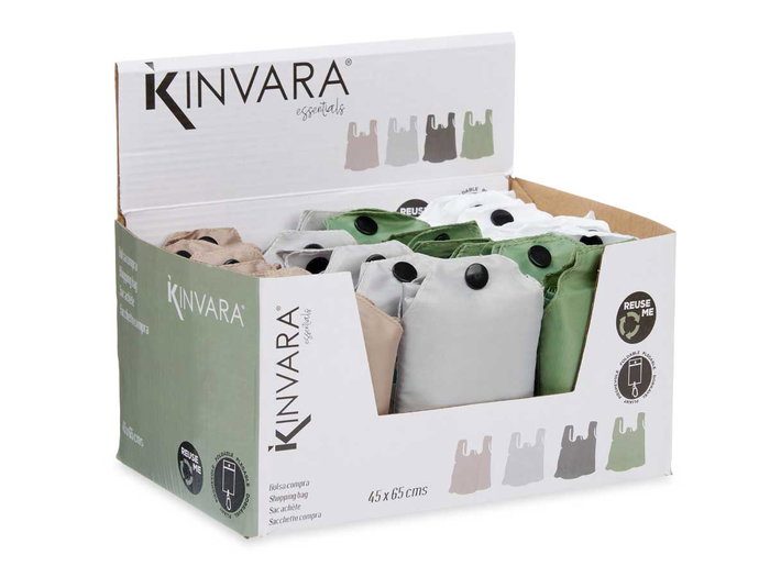 Kinvara Bolsa Plegable Surtidos Colores 7.5 x 16 x 2 cm (Set de 48)