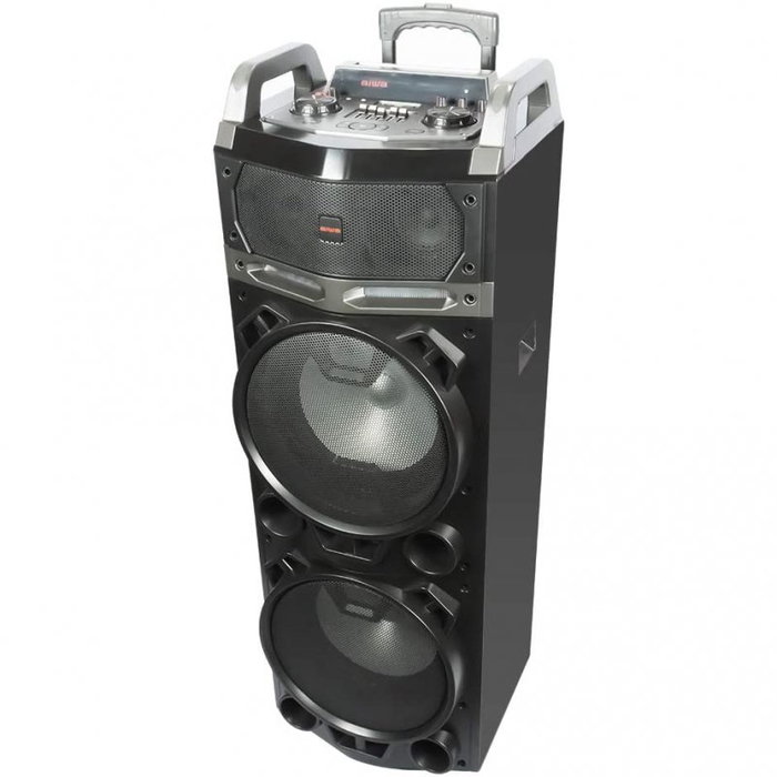 Aiwa Karaoke portátil KBTUS-900 Negro 100W RMS Bluetooth USB M-SD AUX IN 2 Micrófonos LED Aiwa Karaoke portátil KBTUS-900 Negro 100W RMS Bluetooth USB M-SD AUX IN 2 Micrófonos LED