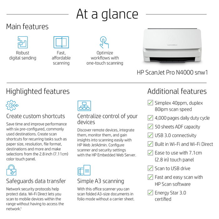 HP ScanJet Pro N4000 snw1 HP ScanJet Pro N4000 snw1