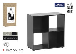 Inde Estantería Cubo 4 Compartimentos, Mueble de Diseño Modular con Medidas 60 x 29.7 x 60 cm