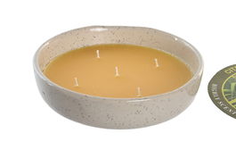 DKD Home Decor Vela Terraza Y Jardin Multicolor Cera Parafina Ceramica 20.5 x 6 x 20.5 cm Antimosquitos 5 Mechas