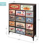 Max Home Mueble Cómoda Vintage 14 Cajones 103x30x119 cm Acero MDF Poliéster