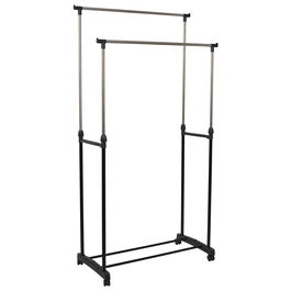 Je cherche une Idee Perchero Barra Doble Con Ruedas Ajustable En Altura 80x43 cm H 90-160 cm