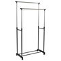 Je cherche une Idee Perchero Barra Doble Con Ruedas Ajustable En Altura 80x43 cm H 90-160 cm