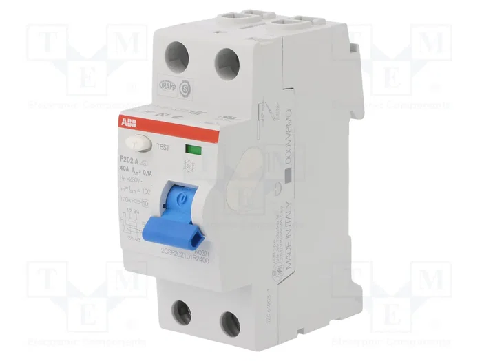 ABB F202A-40/0.1 Interruptor diferencial 40A 0,1A 2 polos ABB F202A-40/0.1 Interruptor diferencial 40A 0,1A 2 polos