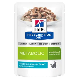 Hill's Hpd Feline Metabolic Pescado Azul 12 Latas x 85 gr Comida Húmeda para Gatos