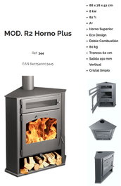 Finstock Estufa Leña 344 Rincón R2 con Horno Eco y Salida Vertical 150