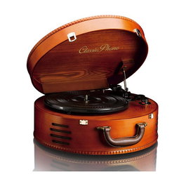 Lenco TT-34 Tocadiscos de Tracción por Correa Automático en Maleta de Madera Marrón, 33/45/78 RPM, USB, Altavoces Integrados