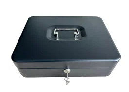 Premier CB-48 Cajón Portamonedas Manual, Negro, Metal, con 4 Compartimentos para Billetes y 8 para Monedas, Bloqueo de Teclado, Dimensiones 325 x 270 x 125 mm