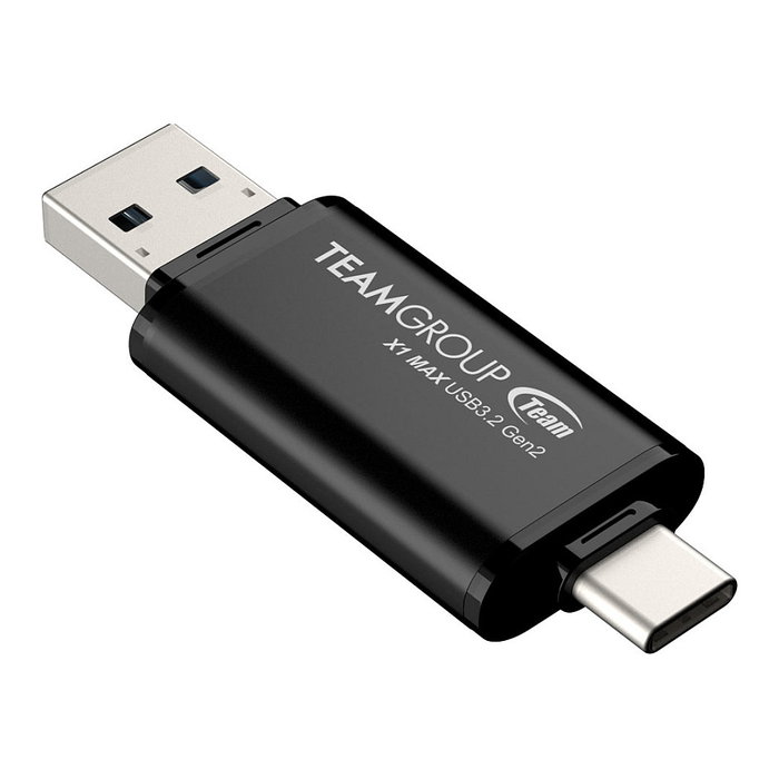 Team Group X1 MAX USB 3.2 Gen 2 Memoria Stick de 256 GB, hasta 1000 MB/s, USB Type-A/C, Negro