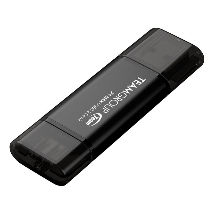 Team Group X1 MAX USB 3.2 Gen 2 Memoria Stick de 256 GB, hasta 1000 MB/s, USB Type-A/C, Negro