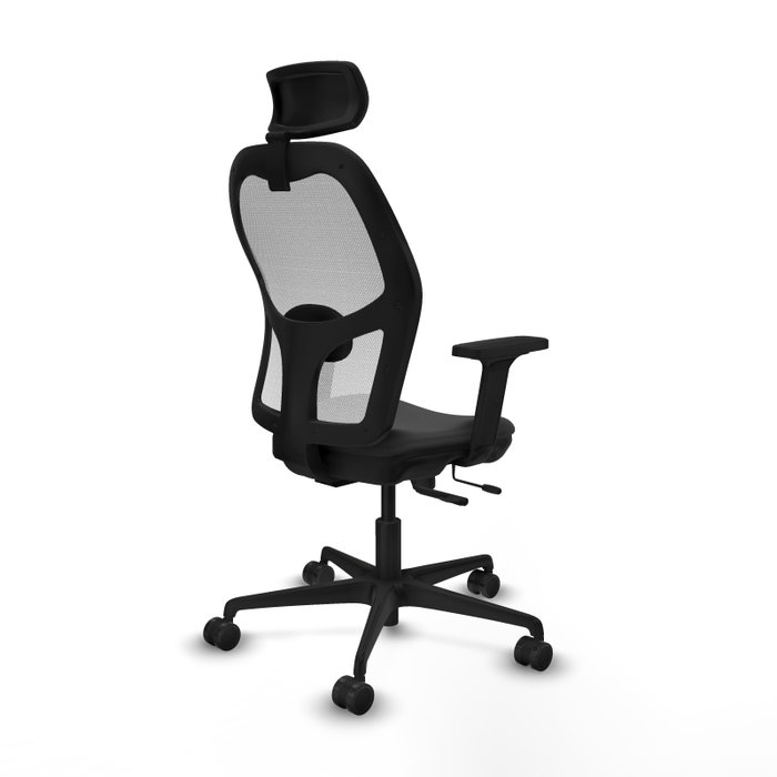 PIQUERAS Y CRESPO Silla de oficina Jorquera con mecanismo Sincro/Traslack, Gris oscuro y Blanco
