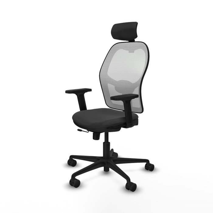 PIQUERAS Y CRESPO Silla de oficina Jorquera con mecanismo Sincro/Traslack, Gris oscuro y Blanco