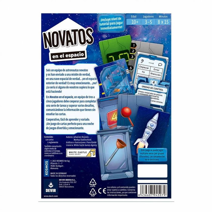Devir Novatos en el Espacio Juego de Mesa Cooperativo 3-5 Jugadores 8+ Devir Novatos en el Espacio Juego de Mesa Cooperativo 3-5 Jugadores 8+