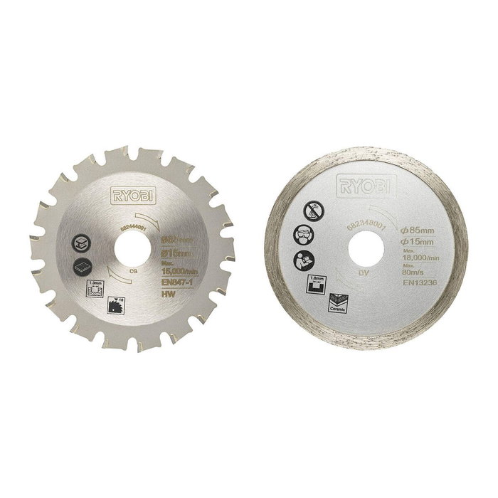 Ryobi Kit de 2 hojas para sierra multimaterial R18MMS RAKMMS02K