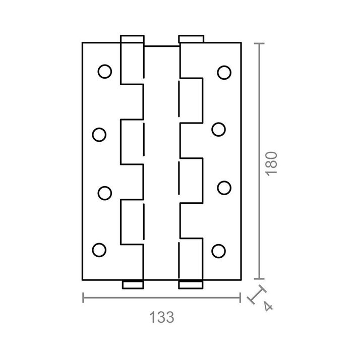 Brimic M57001 Blister Bisagra Doble Acción Aluminio 180x33mm Espesor 4mm Blanco