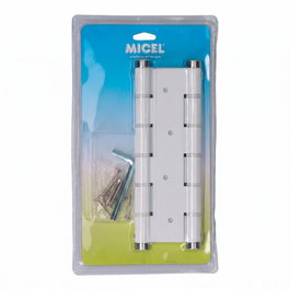 Micel Bisagra de Doble Acción Modelo Bs10 Bl M57001, Aluminio Blanco 133x180 mm, Blister