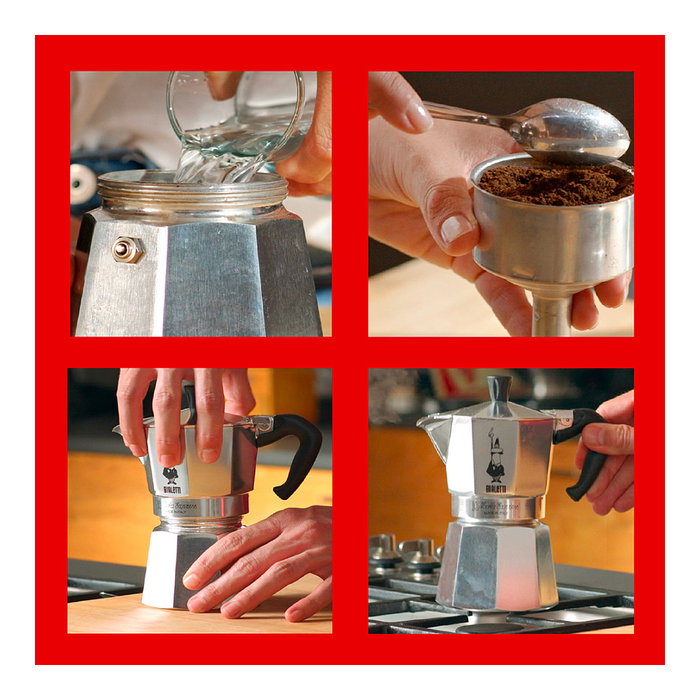 Bialetti Cafetera Italiana Moka Express 9 Tazas 0.55L Aluminio Color Negro y Plata