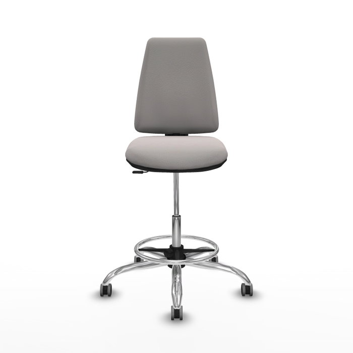 PIQUERAS Y CRESPO Taburete Elche CP blanco con base cromada