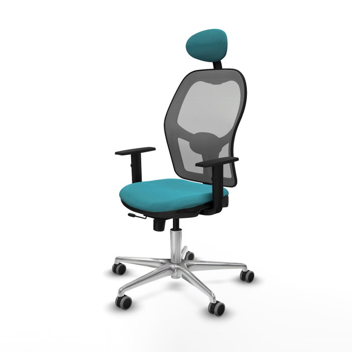 PIQUERAS Y CRESPO Silla de oficina Jorquera con mecanismo Sincro/Traslack, Turquesa y Gris