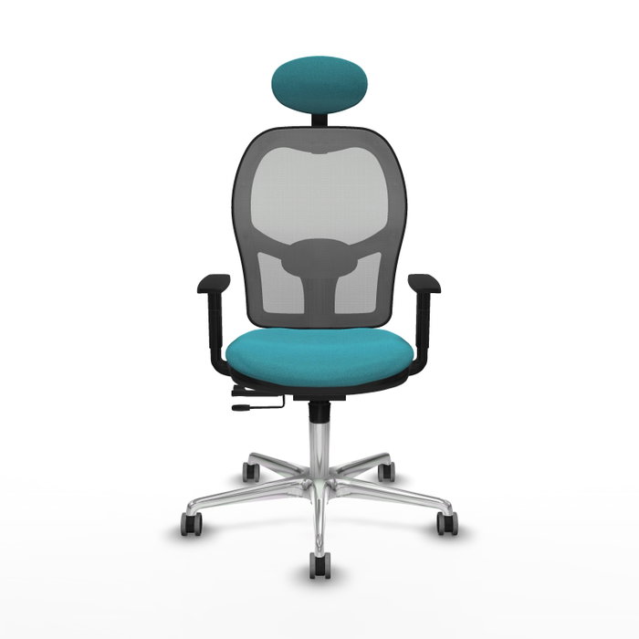 PIQUERAS Y CRESPO Silla de oficina Jorquera con mecanismo Sincro/Traslack, Turquesa y Gris