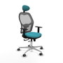 PIQUERAS Y CRESPO Silla de oficina Jorquera con mecanismo Sincro/Traslack, Turquesa y Gris