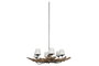 DKD Home Decor Lámpara de Techo Item Home en Teca y Hierro con 6 Pantallas Crudo 130x130x35 cm
