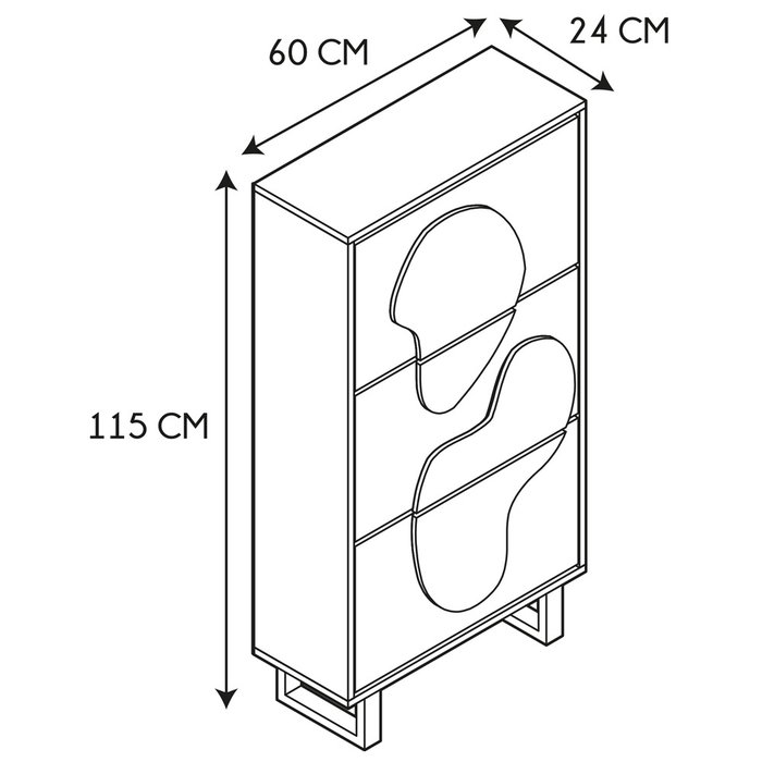 Home Deco Factory Mueble Zapatero Calypso Contemporain 3 Piezas 60x24x115 cm