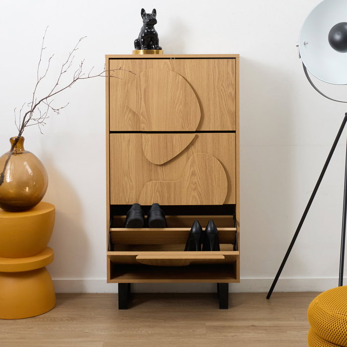 Home Deco Factory Mueble Zapatero Calypso Contemporain 3 Piezas 60x24x115 cm