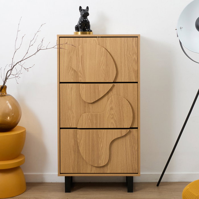 Home Deco Factory Mueble Zapatero Calypso Contemporain 3 Piezas 60x24x115 cm