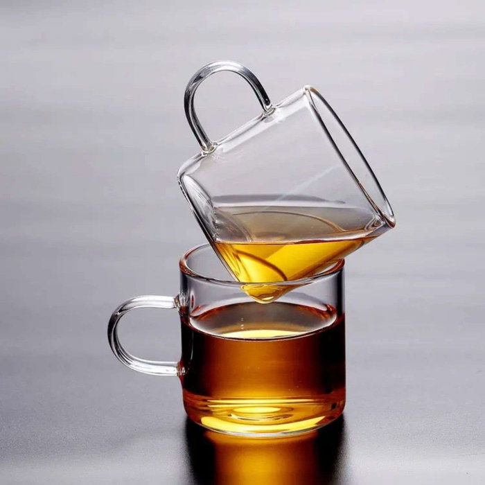 Hermia Juego de 6 Copas para Espresso, Vidrio Transparente, 80 ml