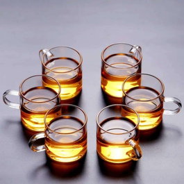 Hermia Juego de 6 Copas para Espresso, Vidrio Transparente, 80 ml