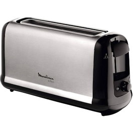 Moulinex Subito Select LS260800 Tostador de ranura larga, 1000W, Acero inoxidable y Negro