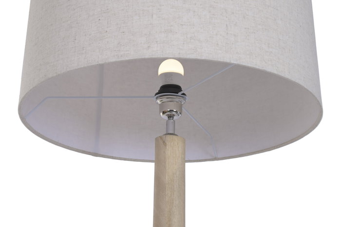 DKD Home Decor Lámpara de Pie Mango y Lino Natural