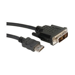 ROLINE 11.04.5519 Cable DVI-D a HDMI, Macho/Macho, 1m, Negro