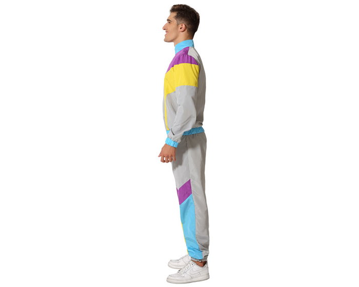 Disfraz Chándal Hombre Adulto XL Años 80 Multicolor Chaqueta y Pantalón