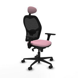 PIQUERAS Y CRESPO Silla de oficina Jorquera Rosa y Negra