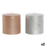 DKD Home Decor Vela LED de Cera de Parafina con 3 Llamas, Pack de 2, Surtido de Colores