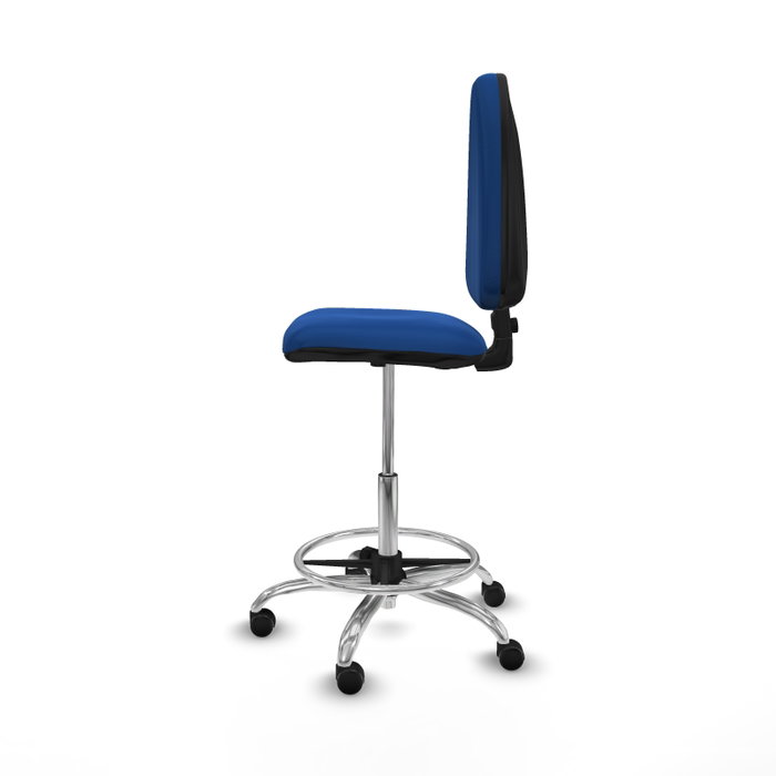PIQUERAS Y CRESPO Taburete Aýna Azul con Similpiel y Base Cromada PIQUERAS Y CRESPO Taburete Aýna Azul con Similpiel y Base Cromada