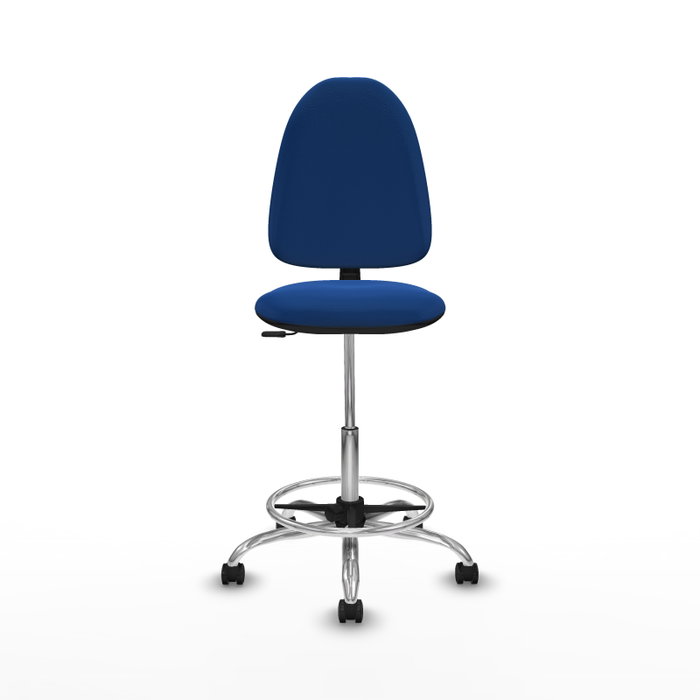PIQUERAS Y CRESPO Taburete Aýna Azul con Similpiel y Base Cromada PIQUERAS Y CRESPO Taburete Aýna Azul con Similpiel y Base Cromada