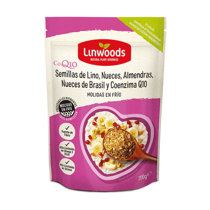 Linwoods Lino + Nueces + Almendras + Q10 + N. Brasi Mezcla Triturada 200g Linwoods Lino + Nueces + Almendras + Q10 + N. Brasi Mezcla Triturada 200g