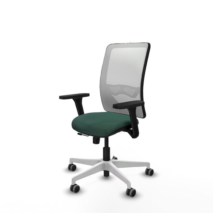 PIQUERAS Y CRESPO Silla de oficina Zulema con mecanismo Sincro/Traslack Verde botella y Blanco PIQUERAS Y CRESPO Silla de oficina Zulema con mecanismo Sincro/Traslack Verde botella y Blanco