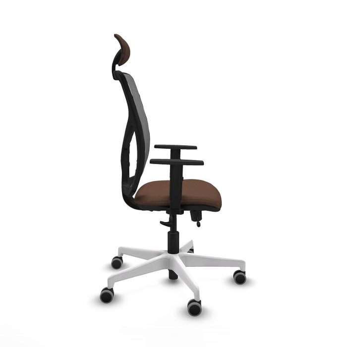 PIQUERAS Y CRESPO Silla de oficina Motilla con mecanismo Sincro/Traslack, Marrón y Gris