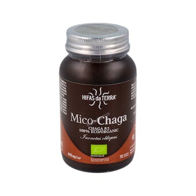 Hifas da Terra Mico Chaga + Vitamina C 70 Cápsulas con Extracto Ecológico de Chaga y Acerola, Apto Veganos, Celíacos