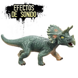 WORLD BRANDS Dinosaurio Triceratops con Sonido Rugido Realista Juguete Blando Vinilo +3 Años