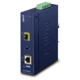 Planet IGTP-805AT - Conversor de Medios Industrial 2xGigabit Ethernet, 1 SFP, PoE 30W, Montaje DIN, IP30